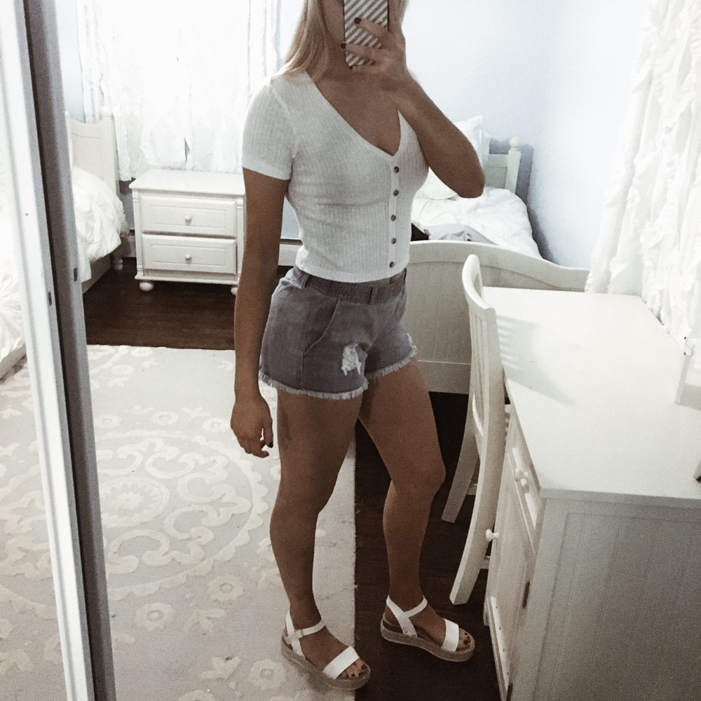 aerie soft denim shorts